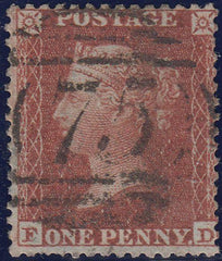 107404 - PL.3 (FD) DEEP RED-BROWN ON VERY BLUED PAPER (SG24a).