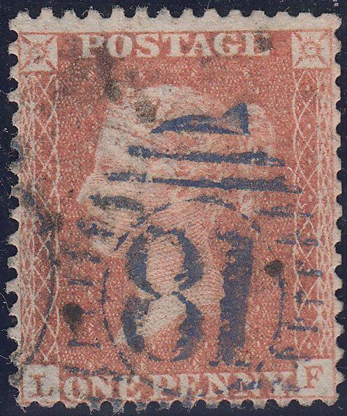 107517 - LONDON "81" DISTRICT CANCELLATION IN BLUE/PL.36 (LF)(SG29).