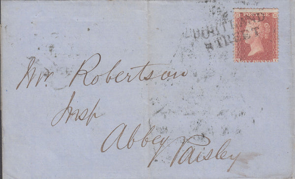 107537 'PORTLAND STREET' TYPE II SCOTS LOCAL ON COVER (CO. LANARK PARENT POST OFFICE GLASGOW).