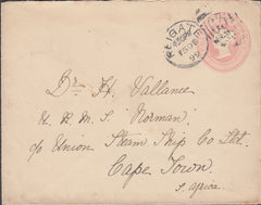 107819 - 1899 IMPERIAL PENNY POST REIGATE TO SOUTH AFRICA.