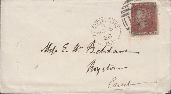 107884 - 1844 1D PL.51 (NA)(SG8) LATE USE ON COVER 1868.