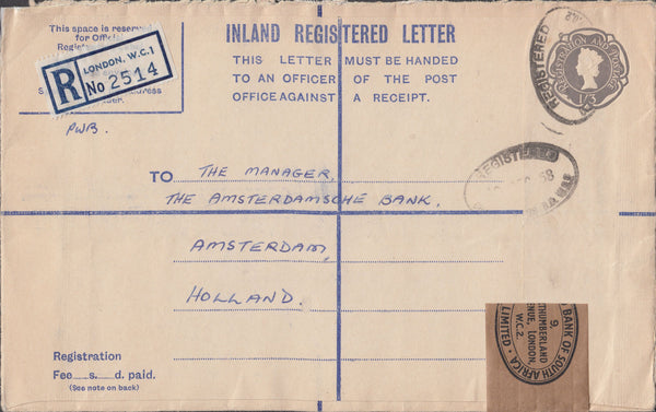 108092 - 1958 REGISTERED MAIL LONDON TO AMSTERDAM.