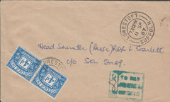 108134 - 1967 UNPAID MAIL USED LOCALLY IN LOWESTOFT.