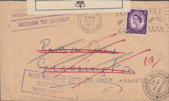 108137 - 1957 UNDELIVERED MAIL HALIFAX TO GRASSINGTON/SKIPTON INSTRUCTIONAL.