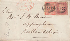 108187 - 1864 REGISTERED MAIL MANCHESTER TO UPPINGHAM.
