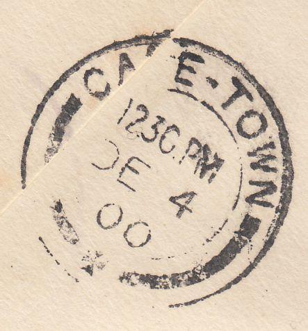 108243 - 1900 IMPERIAL PENNY POST LONDON TO SOUTH AFRICA.