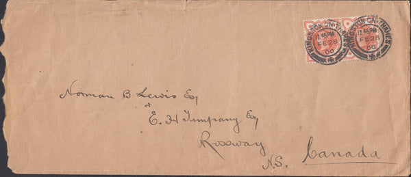 108244 - 1900 IMPERIAL PENNY POST KINGSTON ON THAMES TO CANADA.