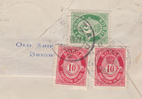 108261 - 1921 UNDERPAID MAIL BRIGHTON TO NORWAY/NORWEIGAN STAMPS USED INSTEAD OF POSTAGE DUES.