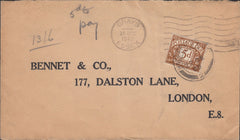 108303 - 1940 UNPAID MAIL GRAYS, ESSEX TO LONDON.