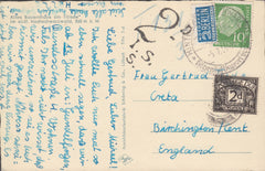 108435 - 1954 UNDERPAID MAIL GERMANY TO BIRCHINGTON KENT.