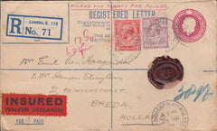 108464 - 1928 REGISTERED/INSURED MAIL LONDON TO HOLLAND.