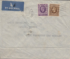 108585 - 1937 MAIL LONDON TO SOMALIA.