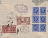 108598 - 1936 MAIL MANCHESTER TO ARGENTINA/2/6 RE-ENGRAVED SEAHORSES (SG450).