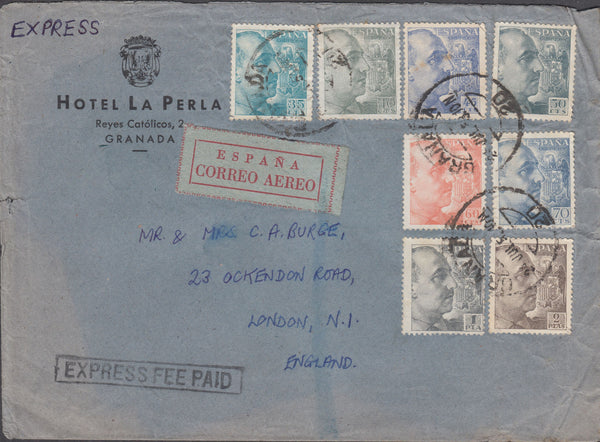108625 - 1953 EXPRESS MAIL SPAIN TO LONDON.