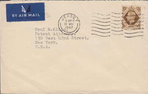 108645 - 1947 MAIL JERSEY TO NEW YORK.