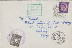 108650 - 1966 UNDERPAID MAIL RICHMOND AND TWICKENHAM TO WEYBRIDGE.