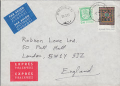 108738 - 1982 EXPRESS MAIL FINLAND TO ENGLAND.