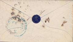 108747 - 1847 ENVELOPE SOUTHAMPTON TO SHERBORNE/"BIRD" WAFER SEAL.