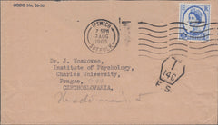 108793 - 1965 UNDERPAID MAIL IPSWICH TO CZECHOSLOVAKIA.