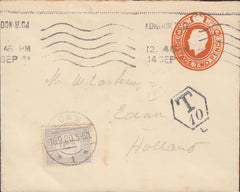 108847 - 1920 UNDERPAID MAIL LONDON TO HOLLAND.