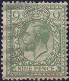 108970 - 1924 9D OLIVE-GREEN WATERMARK INVERTED (SG427Wi).
