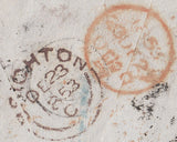 109085 - 1853 10D EMBOSSED (SG57) ON COVER BRIGHTON TO PARIS.