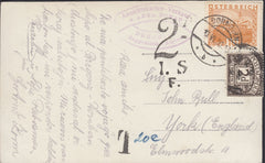 109096 - 1930 UNDERPAID MAIL AUSTRIA TO YORK.