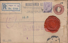 109112 - 1917 REGISTERED MAIL LONDON TO PARIS.