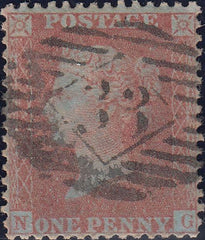 109145 - 1856-1857 PL.44 MATCHED PAIR LETTERED NG ON BLUED PAPER (SG29) AND WHITE PAPER (SG40).