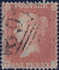 109160 - 1856-1857 PL.44 MATCHED PAIR LETTERED FJ BROWN-ROSE SHADE (SG32) AND ROSE-RED SHADE (SG40).