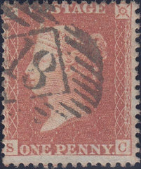 109177 - 1856/7 DIE 2 PL.44 MATCHED PAIR LETTERED SC RED-BROWN ON BLUED PAPER (SG29) AND ROSE-RED ON WHITE PAPER (SG40).