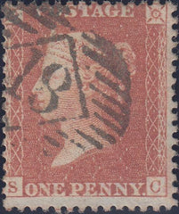 109177 - 1856/7 DIE 2 PL.44 MATCHED PAIR LETTERED SC RED-BROWN ON BLUED PAPER (SG29) AND ROSE-RED ON WHITE PAPER (SG40).