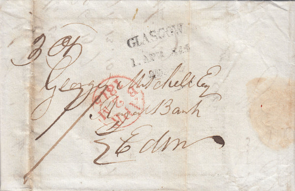 109259 - 1815 HIGH POSTAL CHARGE INTER BANKING MAIL GLASGOW TO EDINBURGH.