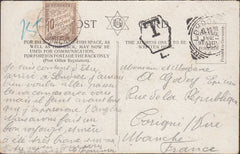 109300 - 1905 UNPAID MAIL LONDON TO CORIGNI, FRANCE.