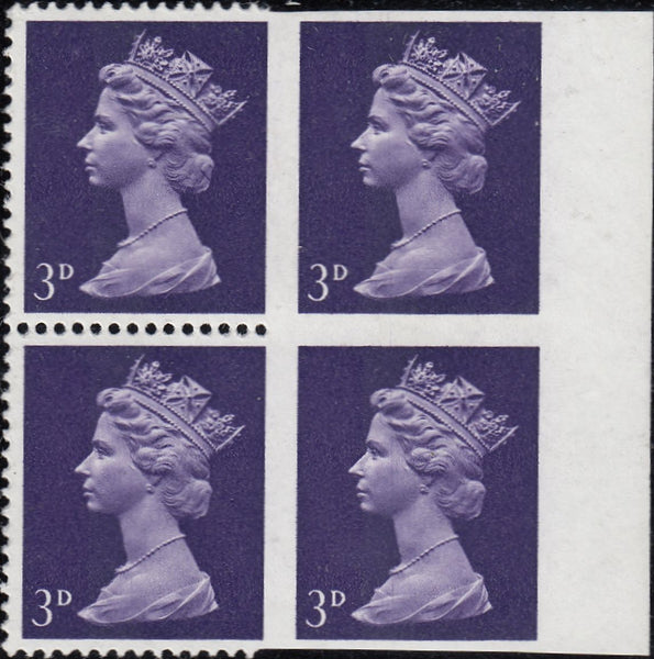 109340 - 1967 3D VIOLET IMPERF (VERTICAL PAIR)(SG729a).