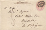 109368 - 1856 1D PINK LONDON TO BELGIUM/POSTAGE UNDERPAID.