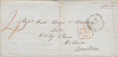109377 - 1843 MAIL SOUTHAMPTON TO LONDON/PAID "4".