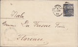 109533 - 1882 MAIL LONDON TO FLORENCE/5D INDIGO (SG169).