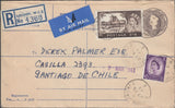 109600 - 1961 REGISTERED  AIR MAIL LONDON TO CHILE/2/6 CASTLE USAGE.