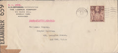 109672 - 1941 AIR MAIL WEMBLEY TO USA/2/6 BROWN (SG476).