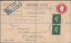 109677 - 1939 REGISTERED MAIL SLOUGH TO SWITZERLAND.