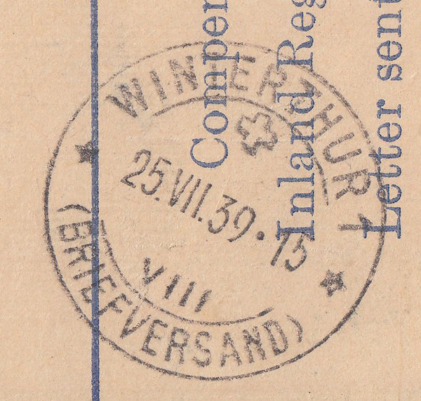 109677 - 1939 REGISTERED MAIL SLOUGH TO SWITZERLAND.