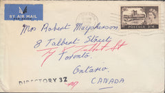 109701 - 1961 AIR MAIL HODDESDON TO CANADA/2/6 CASTLE USAGE.