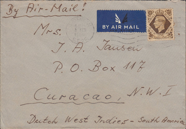 109716 - 1950 AIR MAIL SYDENHAM TO CURACAO.