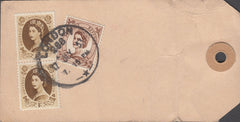 109760 - 1953 BANKER'S SPECIAL PACKET PARCEL TAG.