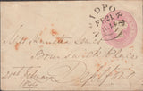 109780 - 1844 DORSET "BRIDPORT" TOWN CANCELLATION ON 1D PINK ENVELOPE.