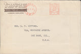 109825 - 1932 ADVERTISING MAIL LONDON TO USA/METER MARK.