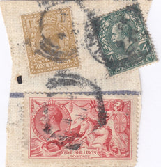 109855 - 1927 O.H.M.S. PART PARCEL TAG TO GUATEMALA/5S SEAHORSE ISSUE.
