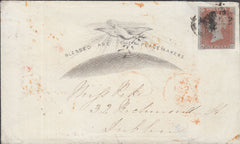109941 - 1854 "BLESSED ARE THE PEACEMAKERS" ILLUSTRATED ENVELOPE CHATHAM TO DUBLIN.