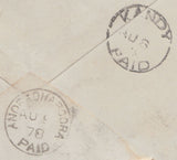 109954 - 1878 8D ORANGE (SG156)(LE) ON COVER HULL TO CEYLON.